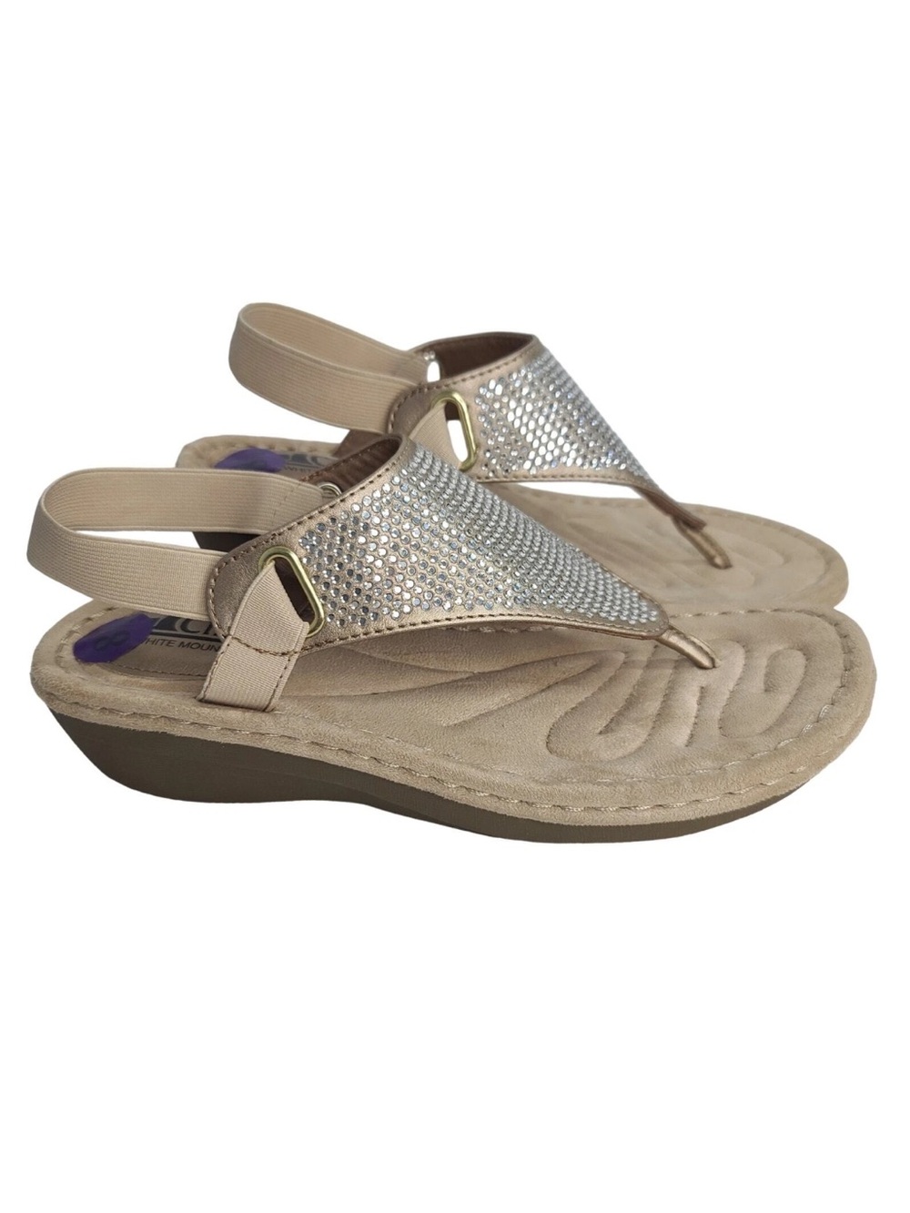 Cliffs White Mountain Sandals Rhinestone Crystal 6.5 Comfort Shoes Wedge Sparkly
